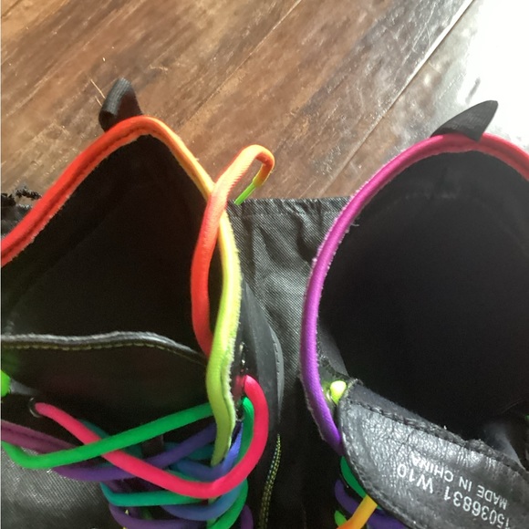 Rainbow Lace Combat Boots Size 10 - Picture 5 of 7